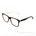 Gentleman français Acetate Spectacle Optical Eyeglass Cadre de lunettes